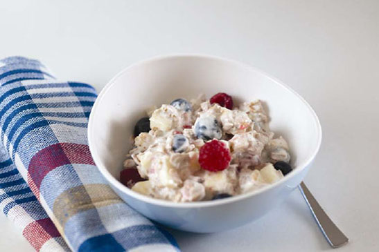 Müsli mit Himbeeren