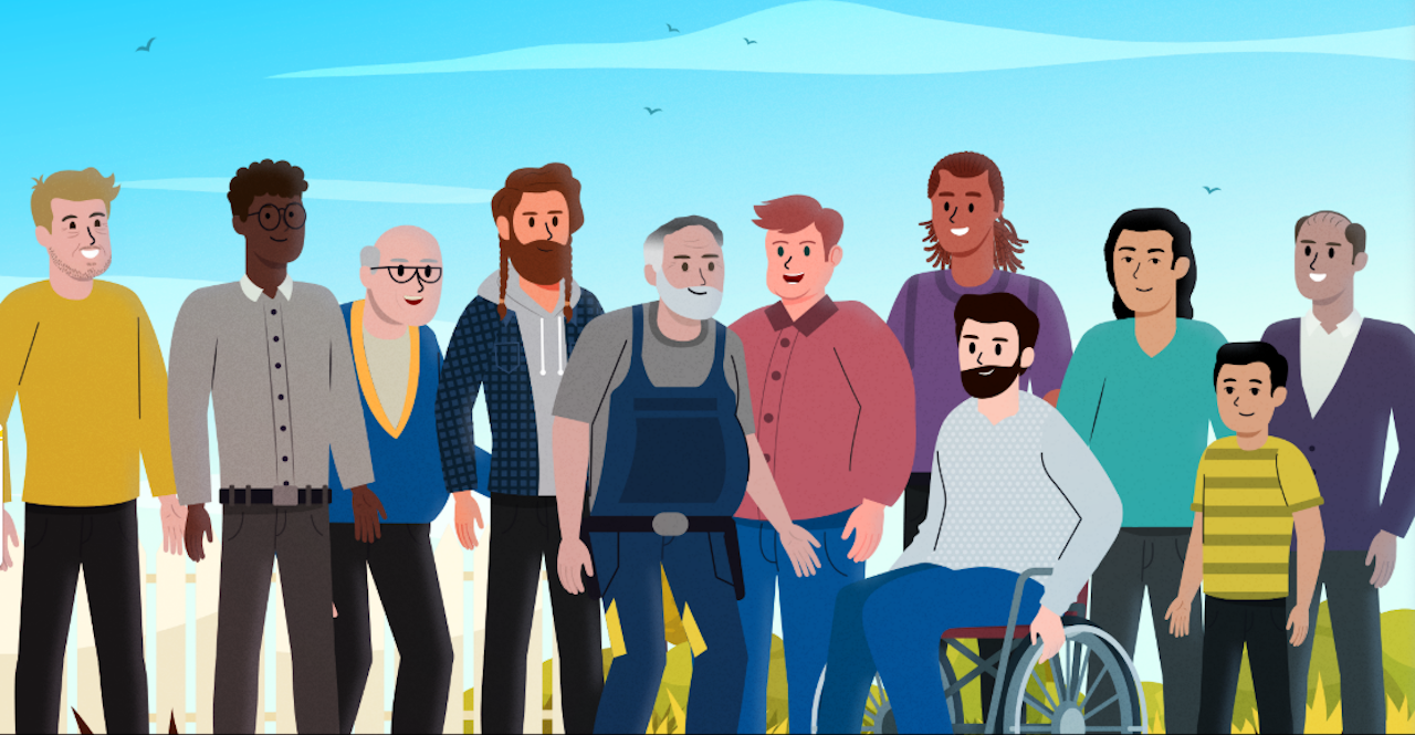 mehrere unterschiedliche Männer sind zu sehen