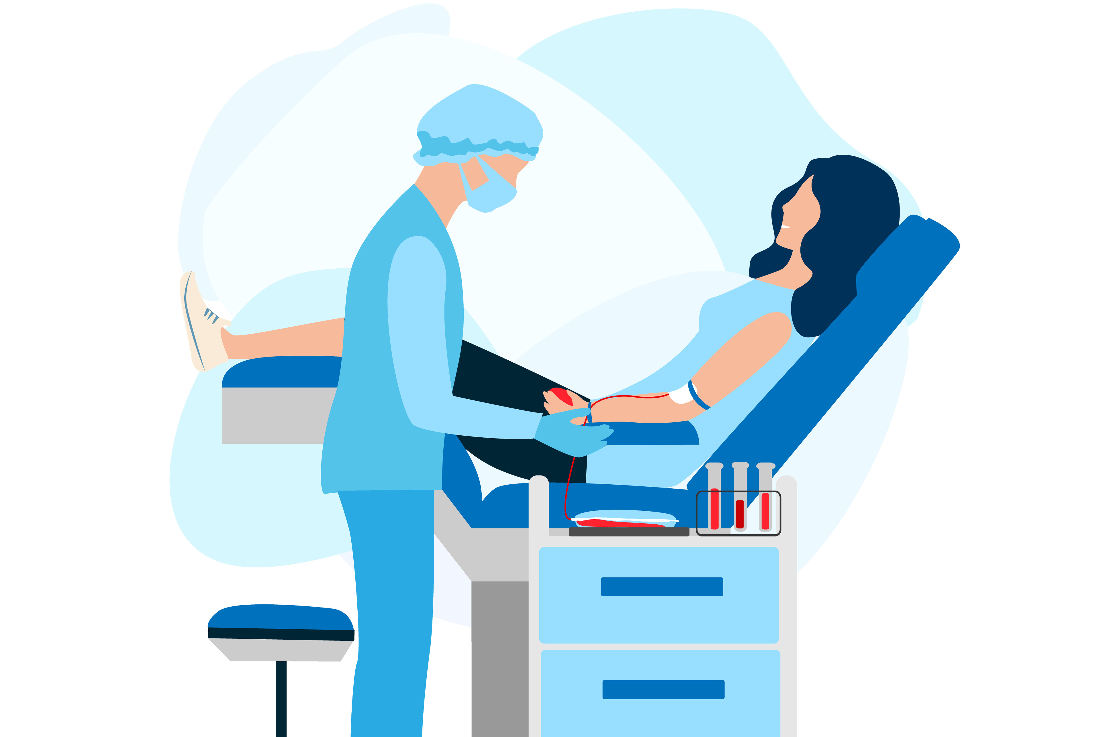 Grafik Frau spendet Blut